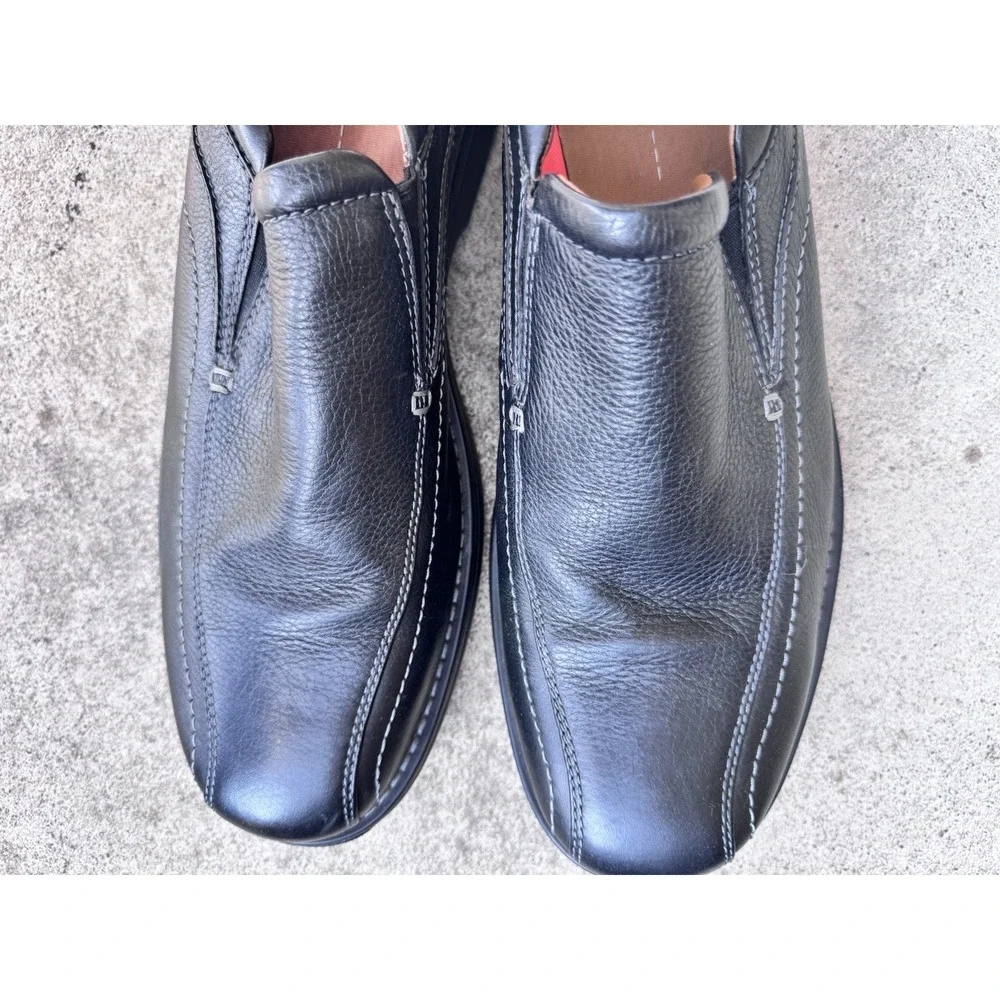 Rockport Men's‎ Loafers 13 Black Pebbled Leather Slip On Comfort Shock Absorbing